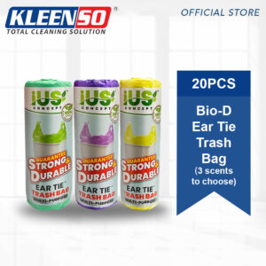 Kleenso IUS Concept Ear Tie 20PCS Trash Bag ( Lavender/Lemon/Lemongrass ) 27 litres Bio-degradable Multipurpose Garbage Bag