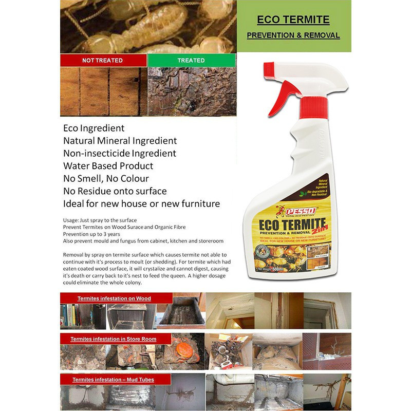 Kleenso Pesso 2 in 1 Eco Termite Prevention and Removal Spray 500ML Pencegahan & Pembuangan Anai-anai Semburan Cecair - Image 3