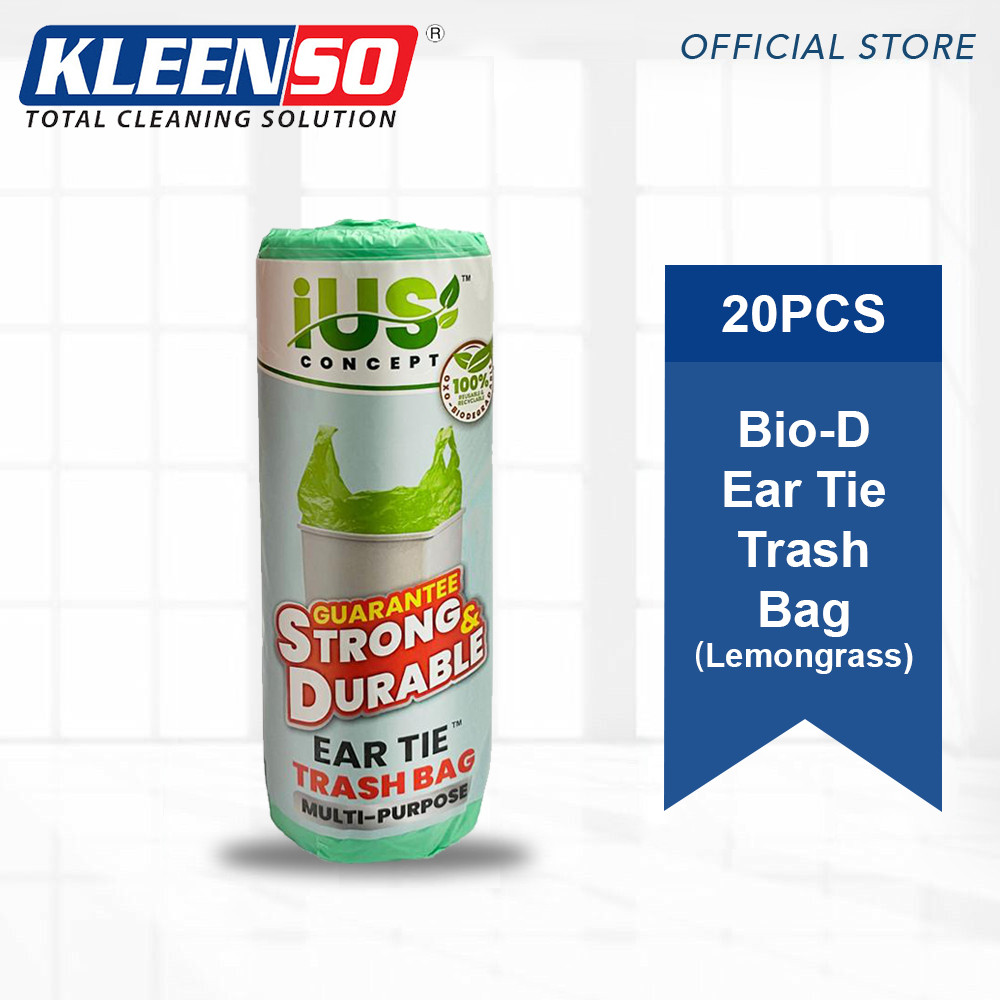 Kleenso IUS Concept Ear Tie 20PCS Trash Bag ( Lavender/Lemon/Lemongrass ) 27 litres Bio-degradable Multipurpose Garbage Bag - Image 4