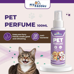 myKazoku Pet Perfume 100ml Long Lasting Fragrance Odour Remover Softens Fur for Dogs Cats