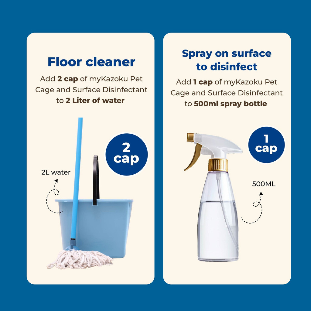 myKazoku Pet Cage and Surface Disinfectant 1L Kills Germs Odour Removal Safe for Pets - Image 9