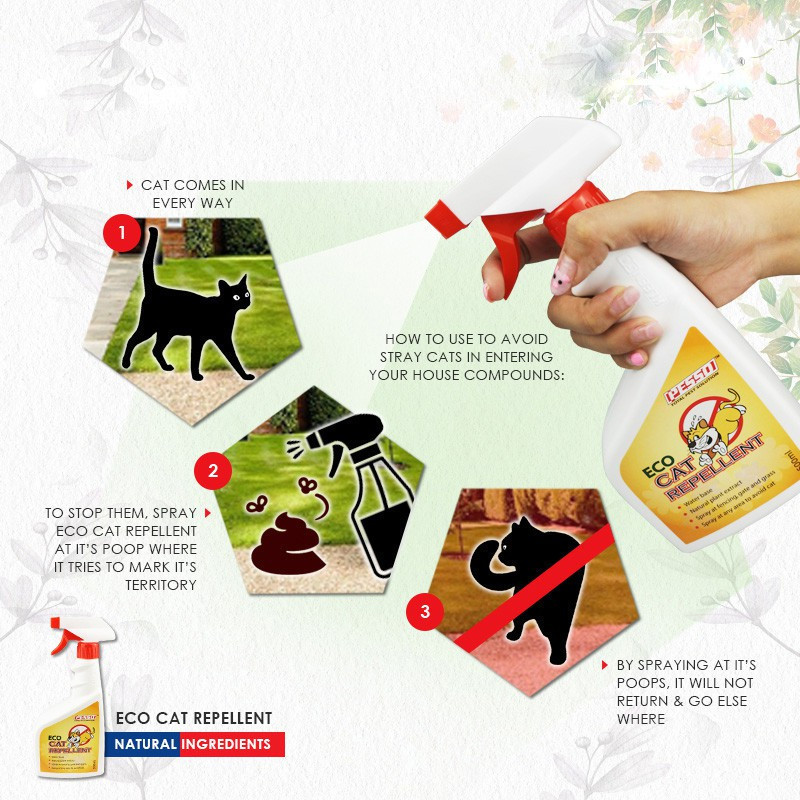 Kleenso Pesso Eco Cat Repellent Liquid Spray 500ML Penghalau Halau Kucing Semburan Cecair No Harm to Plant and Animal - Image 4
