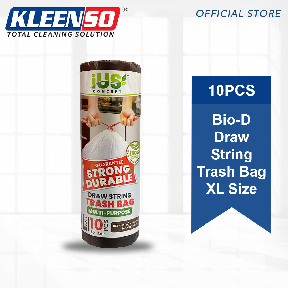 Kleenso IUS Concept Drawstring Trash Bag S/M/L/XL size Bio-degradable Multipurpose Garbage Bag - Image 5