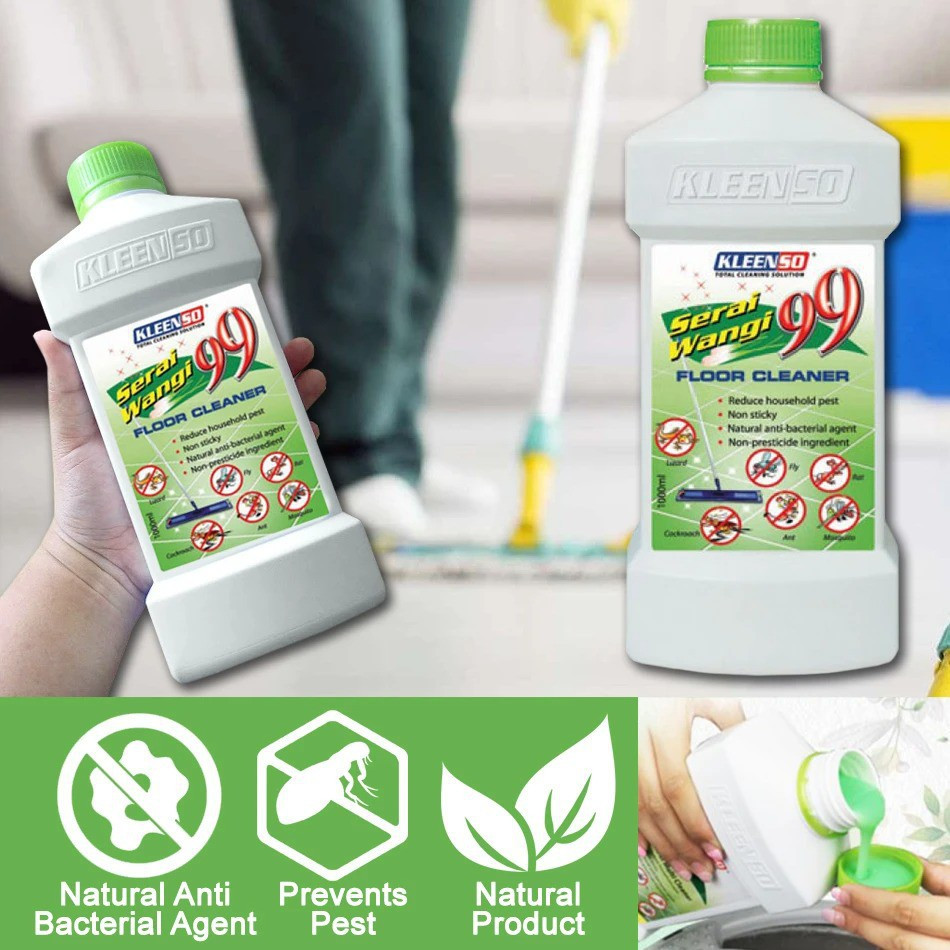 Kleenso Serai Wangi 99 Floor Cleaner 900ML best and safe way to repel mosquito, flies, cockroaches, ants and lizards - Image 5