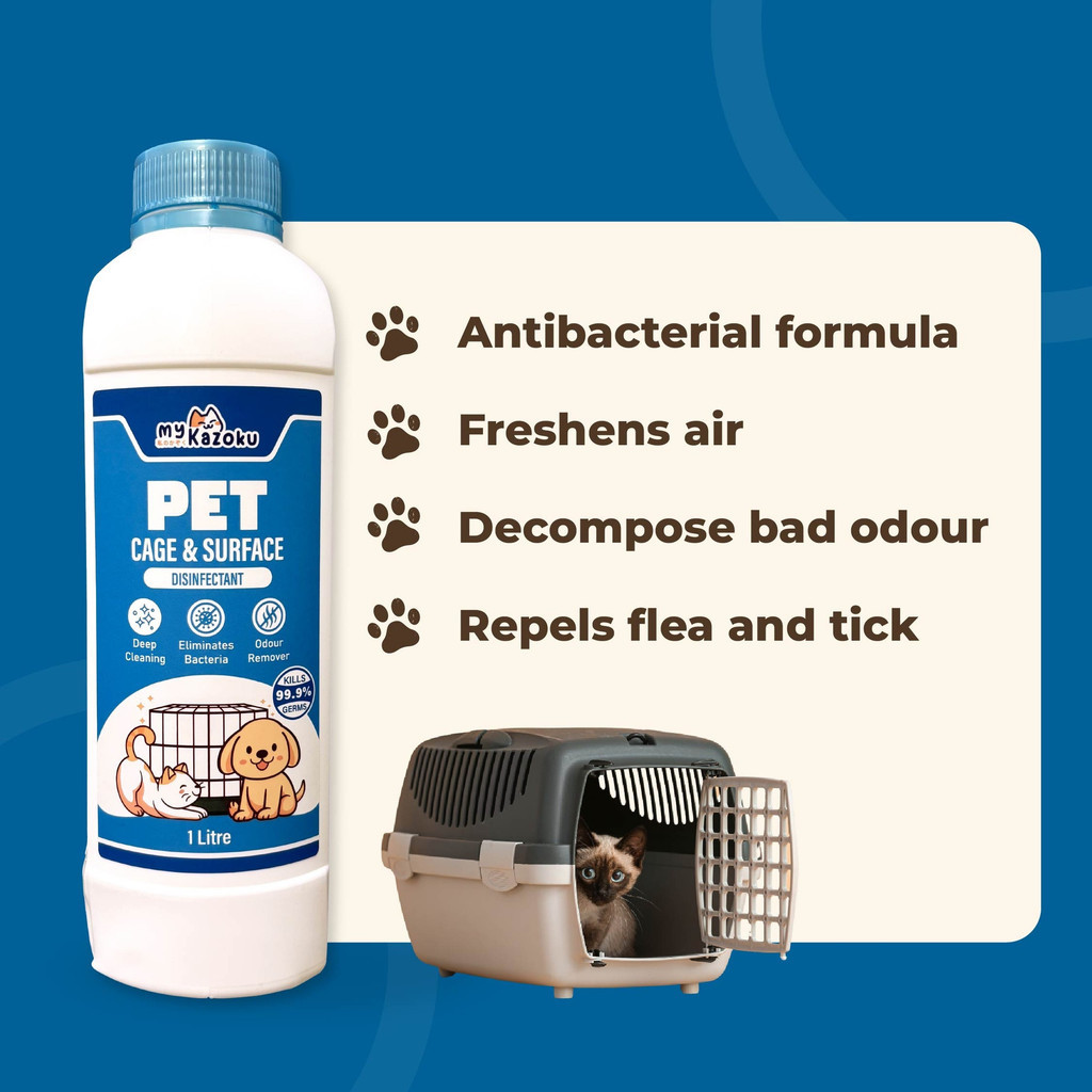 myKazoku Pet Cage and Surface Disinfectant 1L Kills Germs Odour Removal Safe for Pets - Image 3