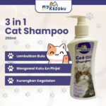 myKazoku 3 in 1 Cat Shampoo 250ml Anti Itch Tick Flea Care Shiny Coat Moisturizing Soft Fur