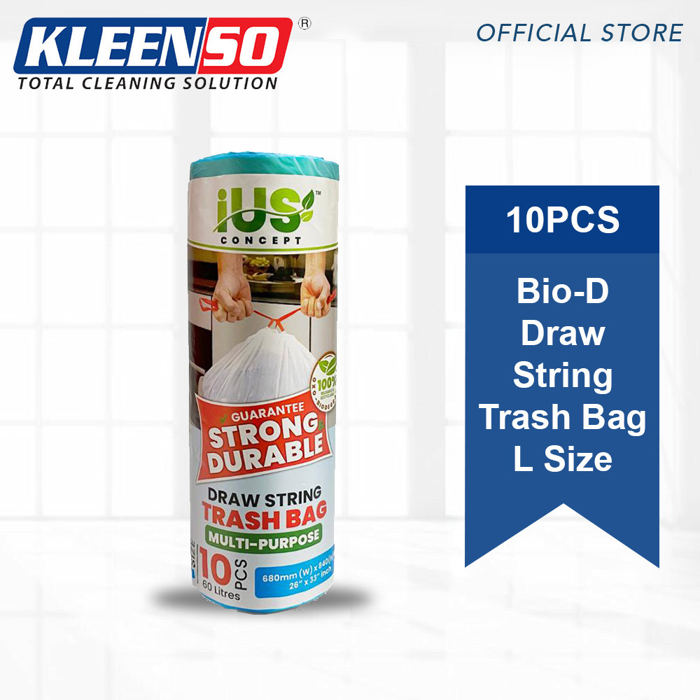 Kleenso IUS Concept Drawstring Trash Bag S/M/L/XL size Bio-degradable Multipurpose Garbage Bag - Image 4