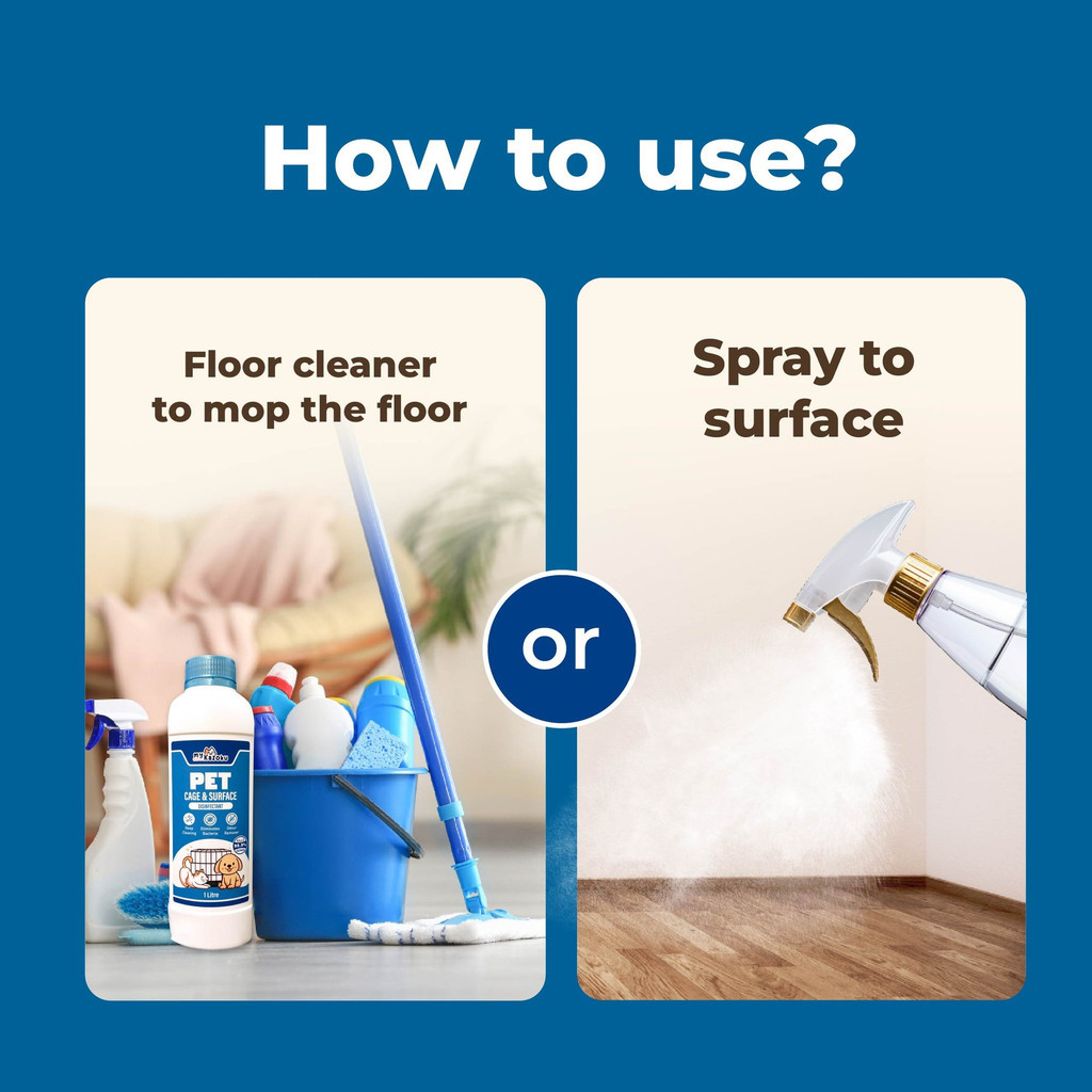 myKazoku Pet Cage and Surface Disinfectant 1L Kills Germs Odour Removal Safe for Pets - Image 8