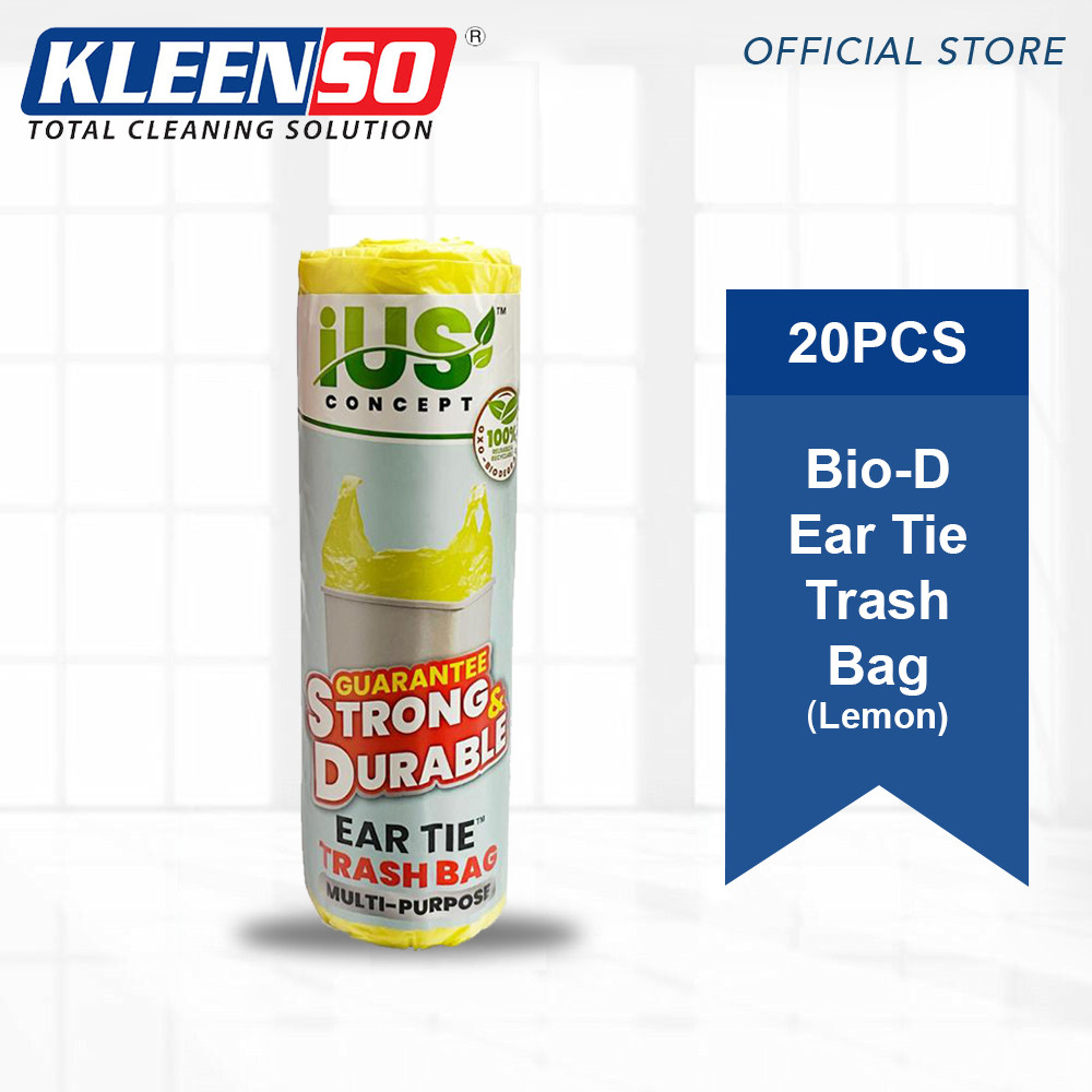 Kleenso IUS Concept Ear Tie 20PCS Trash Bag ( Lavender/Lemon/Lemongrass ) 27 litres Bio-degradable Multipurpose Garbage Bag - Image 3