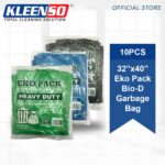 Kleenso Eko Pack Garbage Bag 32" x 40" Black/Blue/Green 10 Pcs/Pack