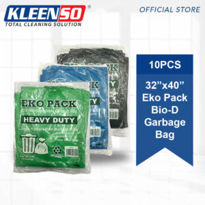 Kleenso Eko Pack Garbage Bag 32" x 40" Black/Blue/Green 10 Pcs/Pack