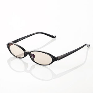 Elecom Brown Lens-Oval Anti Blue Light Glasses (Black)