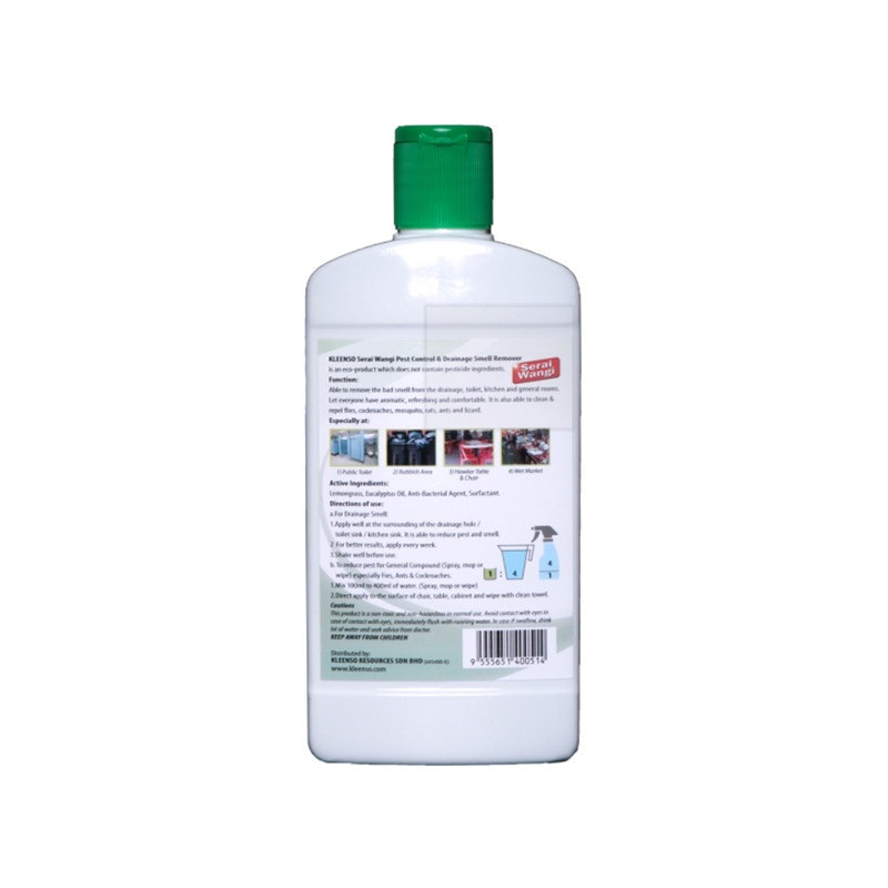 Kleenso Concentrated Serai Wangi Pest Control & Drainage Smell Remover 450ML Pengawal Pest & Pembuangan Bau Saliran - Image 4