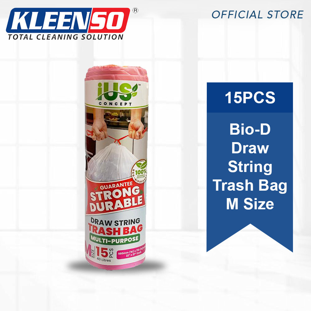 Kleenso IUS Concept Drawstring Trash Bag S/M/L/XL size Bio-degradable Multipurpose Garbage Bag - Image 3