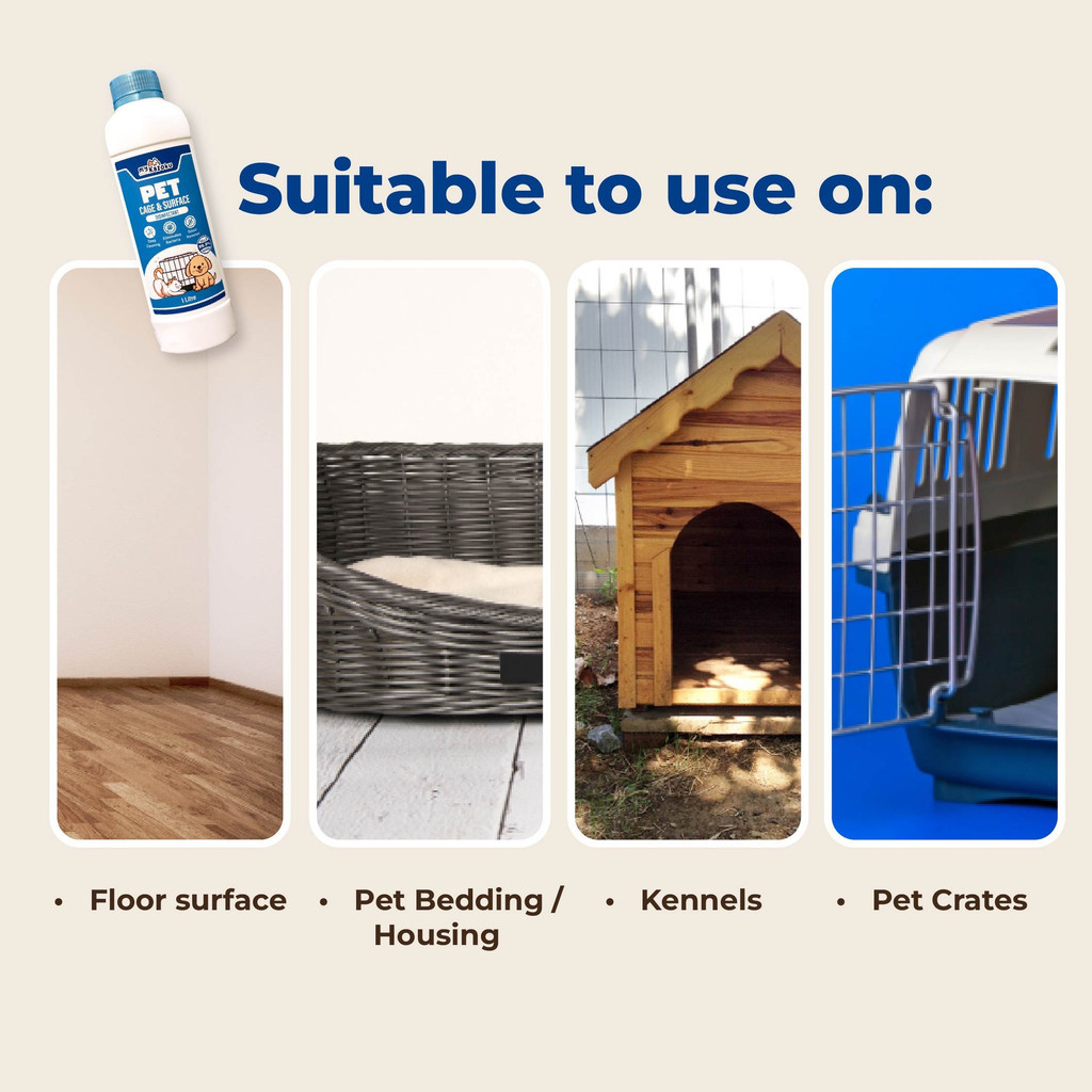 myKazoku Pet Cage and Surface Disinfectant 1L Kills Germs Odour Removal Safe for Pets - Image 6