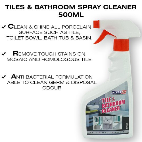 Kleenso Tile & Bathroom Spray Cleaner 500ml Anti-Bacterial Cleaner for Grout, Tiles Cleaning, Kill Germ, Dispel Odour - Image 9
