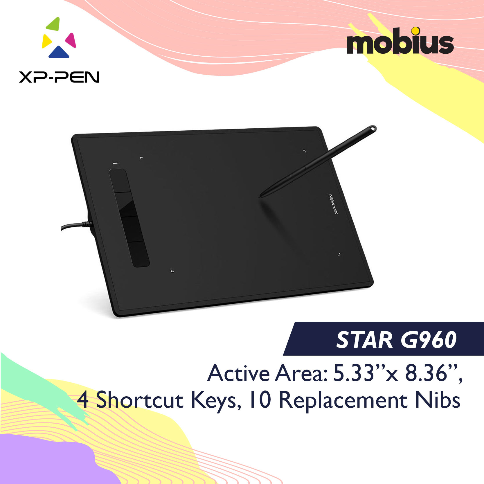 XP-Pen Star G960 Drawing Tablet - Image 4