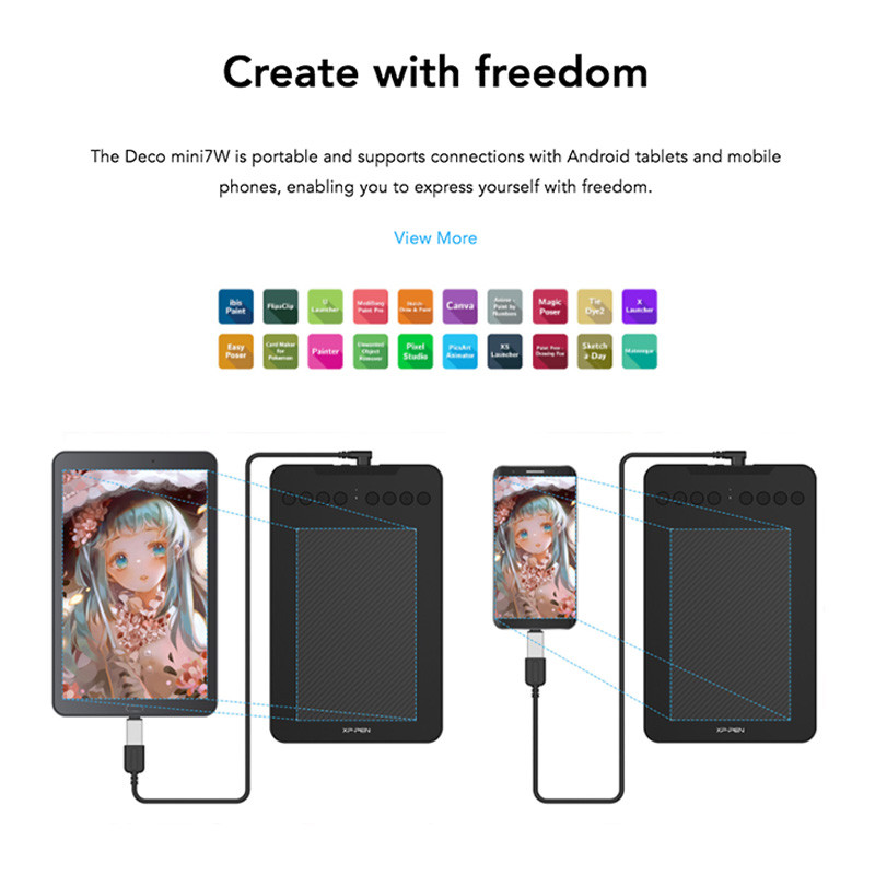 XP-Pen Deco mini7W Wireless Drawing Tablet - Image 9