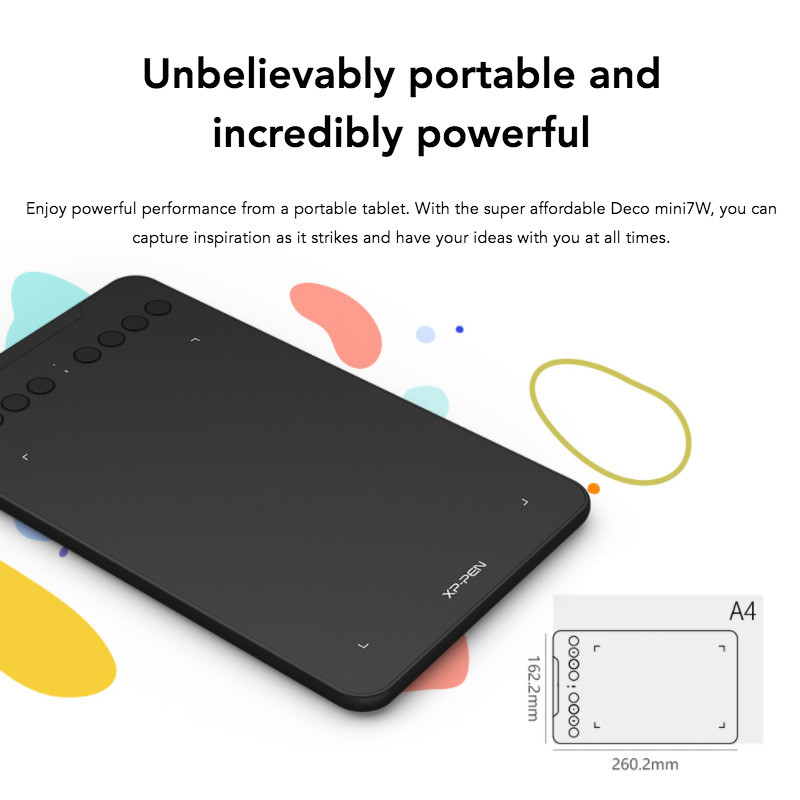XP-Pen Deco mini7W Wireless Drawing Tablet - Image 4