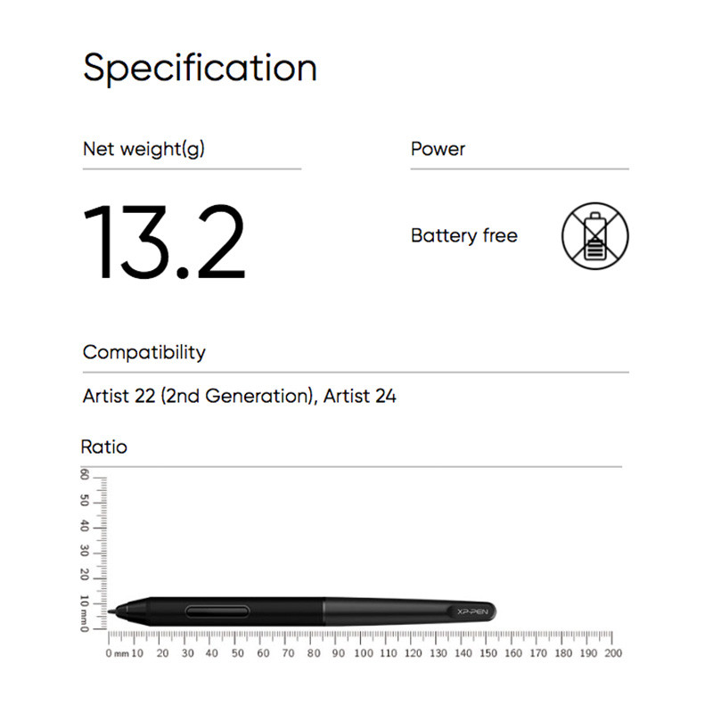 XP-Pen PA6 Battery-free Stylus Pen for Artist 22 Pro Second Generation - Image 8