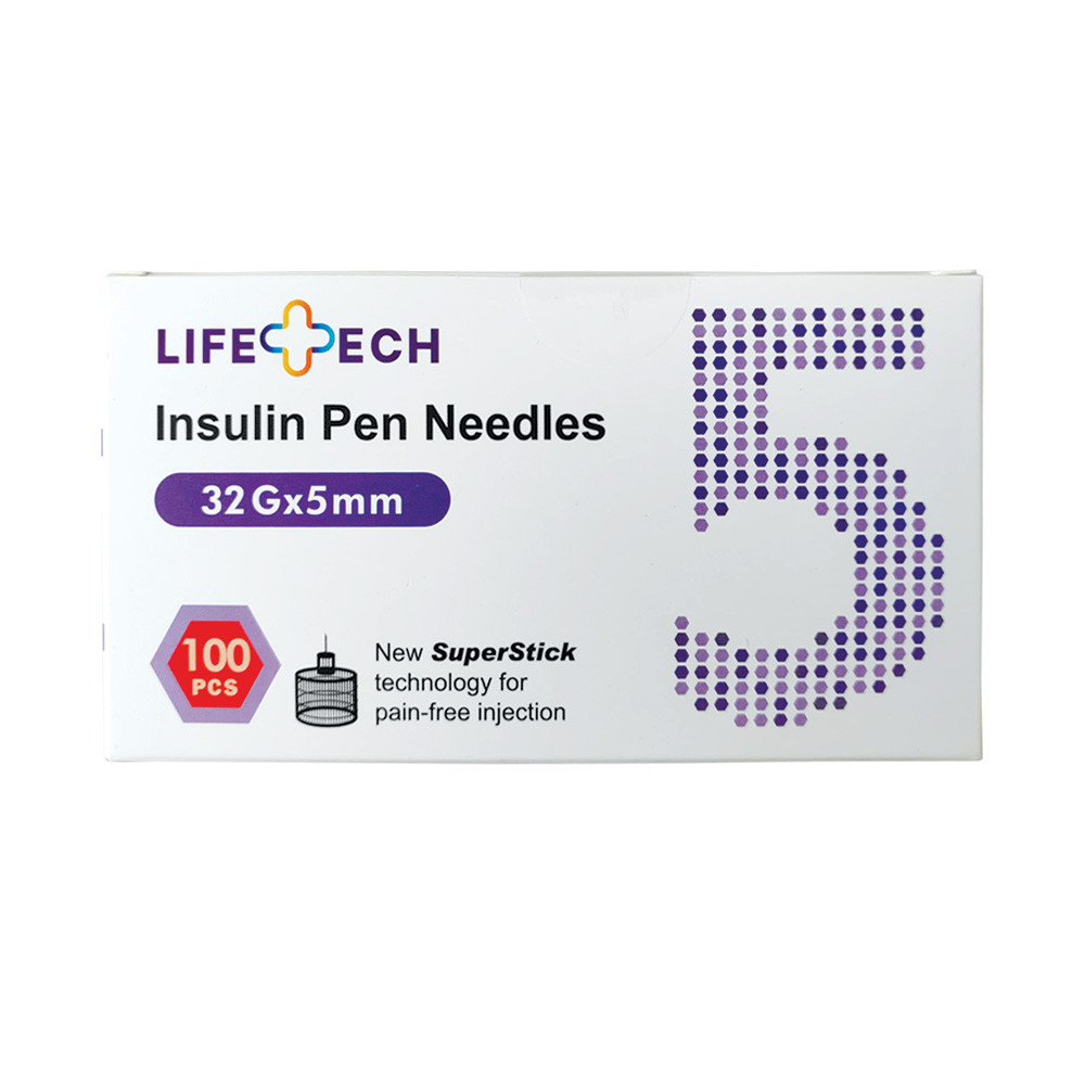 LifeTech Insulin Pen Needles 32G x 4mm / 5mm SuperStick Technology Pain-free Injection 100PCS - Image 2